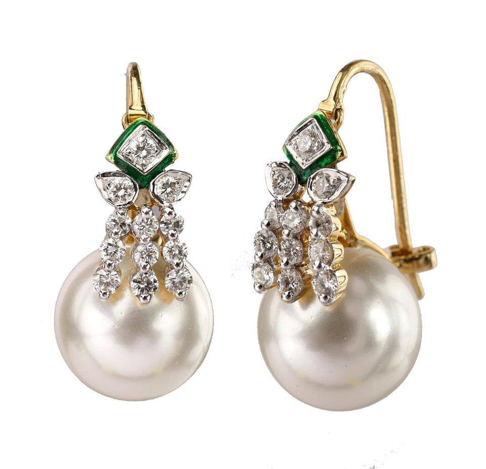 Pearl Diamond Earrings