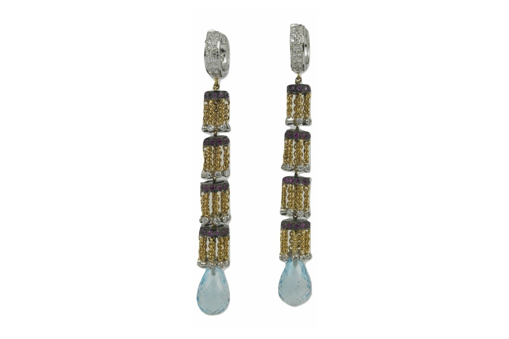 Sera Line Dangle Diamond Earrings
