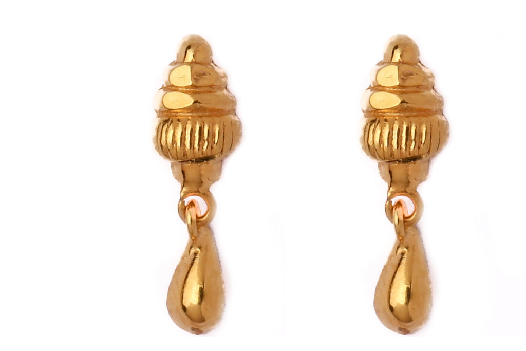 Tri Cone Top Gold Studs