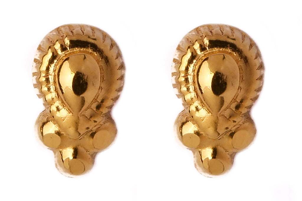 Oval Center Gold Studs