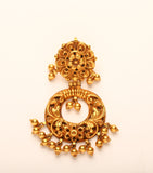 Floral Twist Gold Nakshi Jhumki