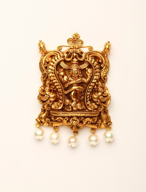 Vishnu Avtaar with Pearl Drops Nakshi Pendant