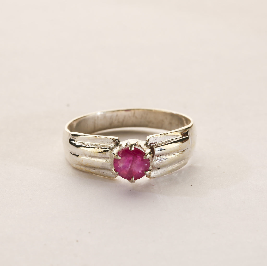 Big Ruby Silver Ring