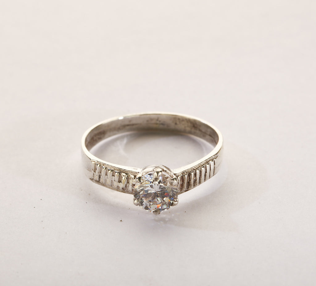 American Diamond Silver Ring