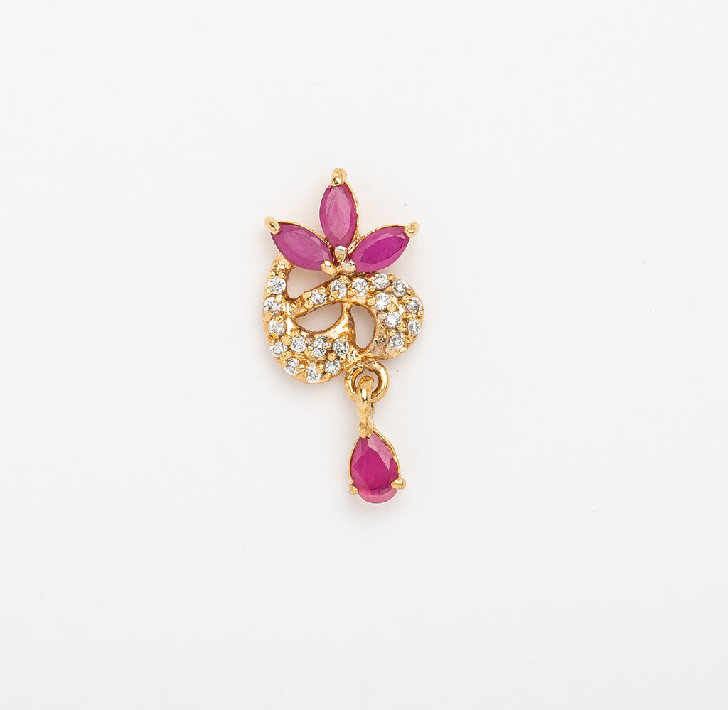 Ruby Leaf Fashion Earrings