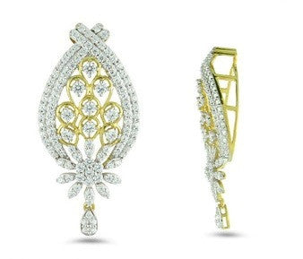 Flower Peacock Light Weight Diamond Pendant