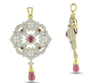 Ruby Dangle Light Weight Diamond Pendant