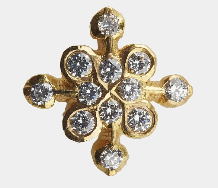 Bloom Floral Multi Stone Diamond Studs