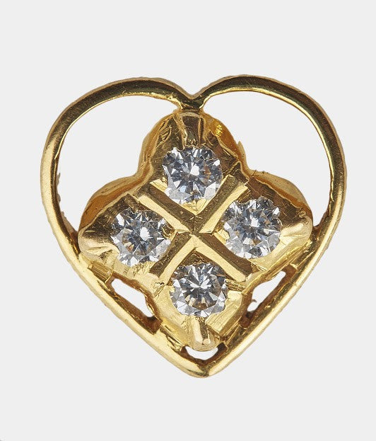 Floral Heart Four Stone Diamond Studs