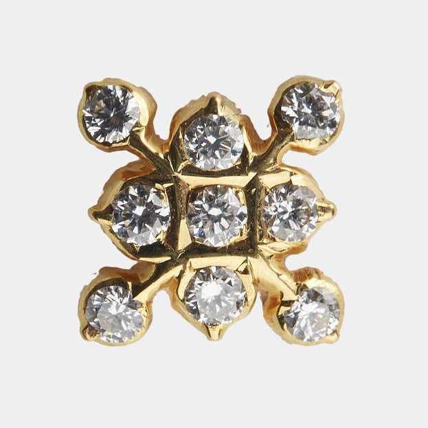 Dorren Trellis Nine Stone Diamond Studs