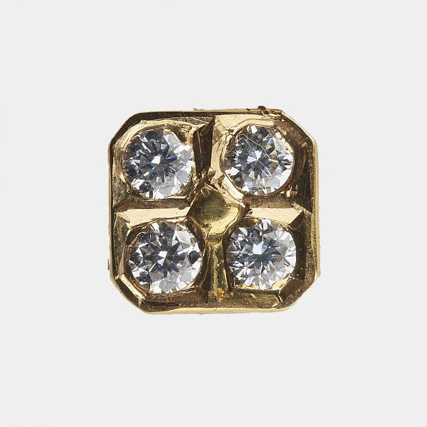 Elegant Square Four Stone Diamond Studs