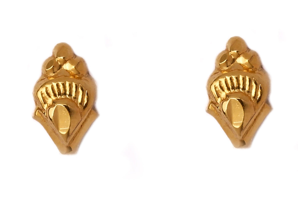 Intricate Ice Cream Cone Gold Studs