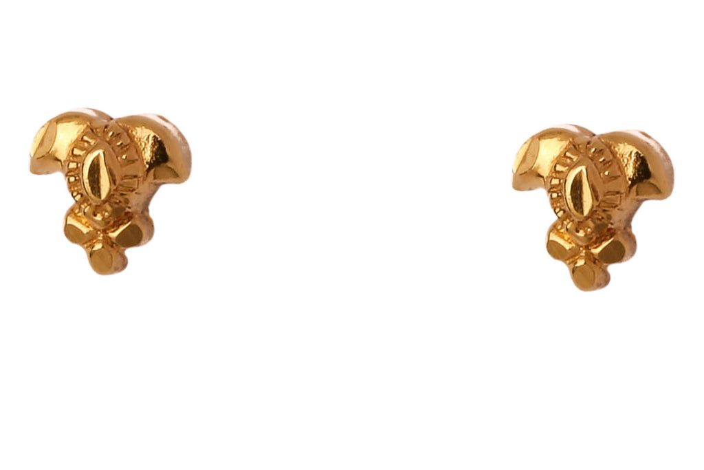 Double Leaf Gold Studs