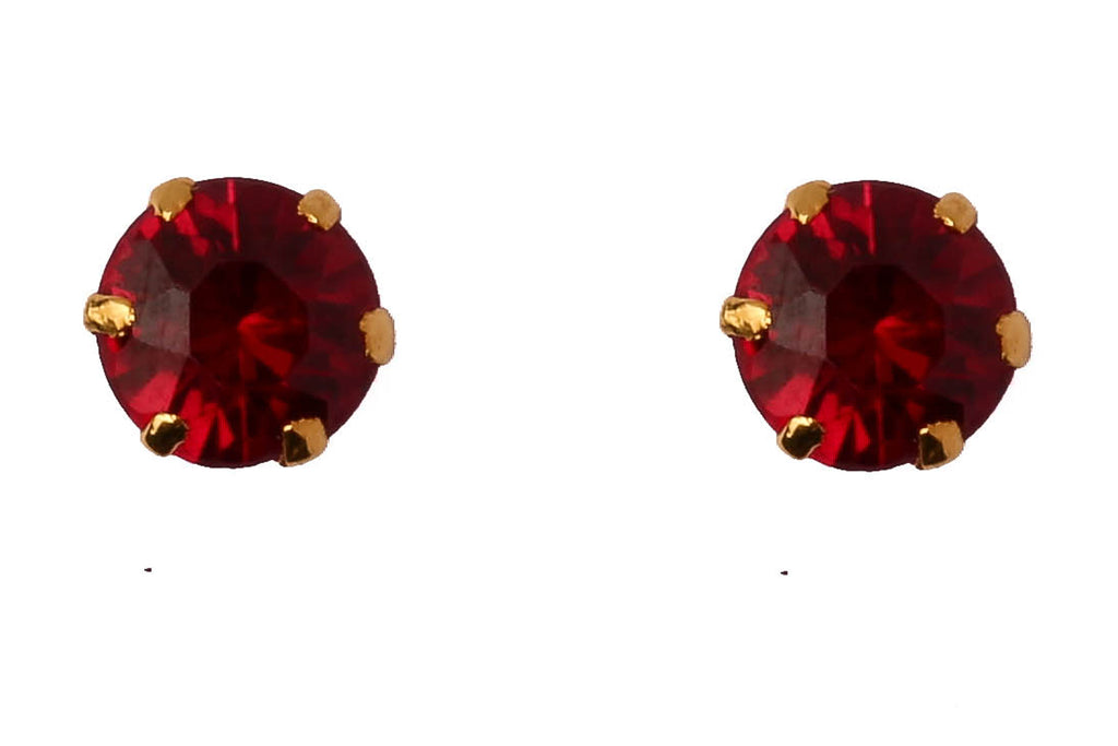 Red Stone Gold Studs