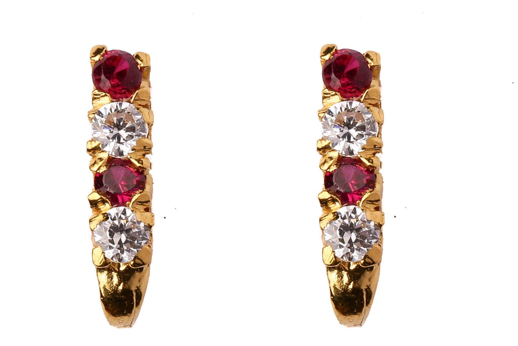 Bi Coloured Vertical Gold Studs