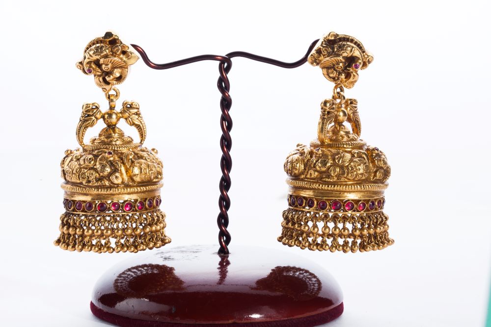 Karl Red Gold Nakshi Jhumki