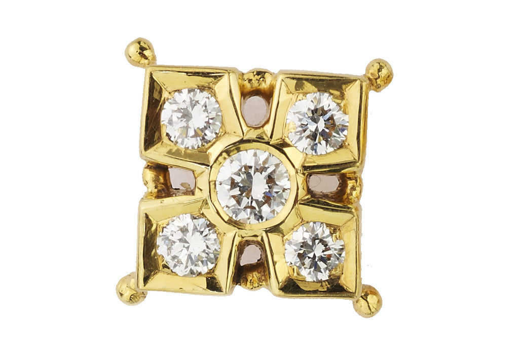 Square Pointer Five Stone Diamond Studs