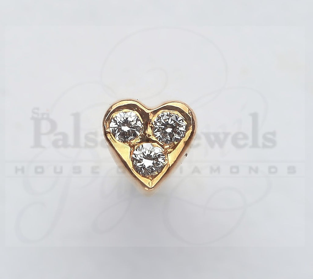 Tri Heart Diamond Nose Pin