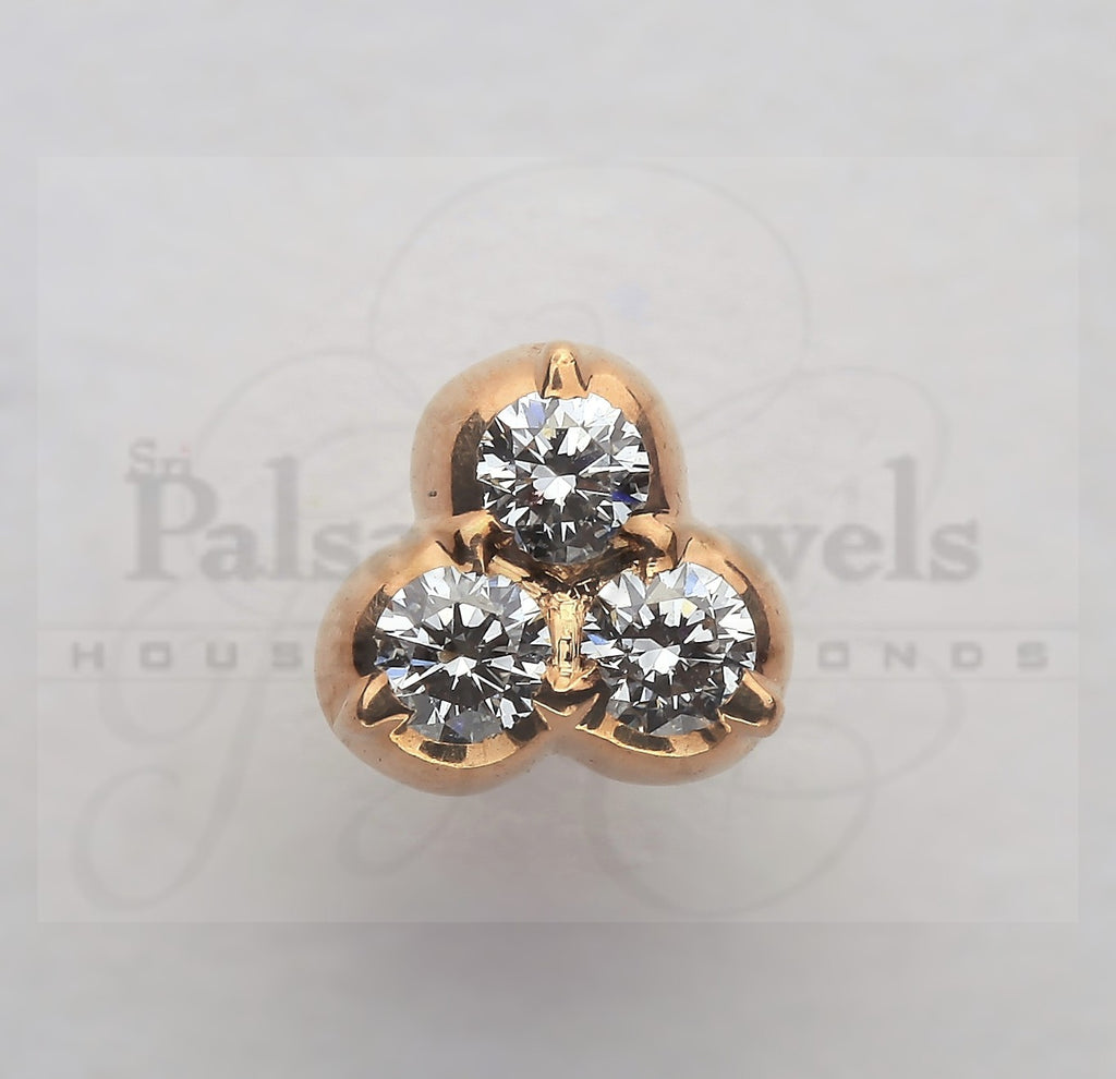 Three Circle Diamond Nose Pin