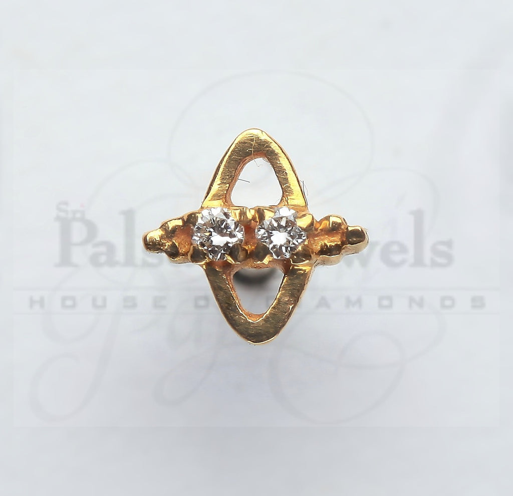 Two V Diamond Nose Pin