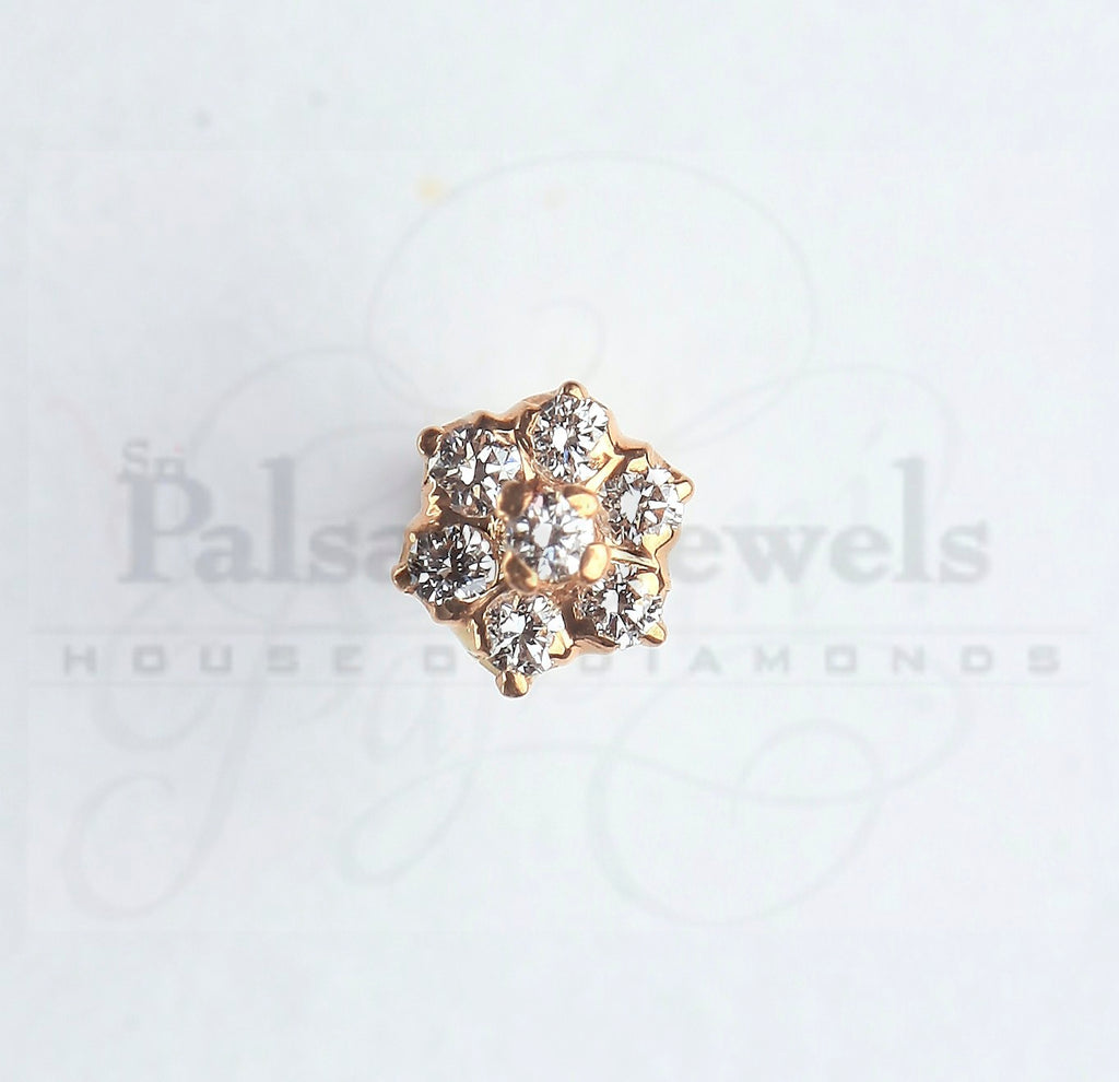 Petit Floral Diamond Nose Pin