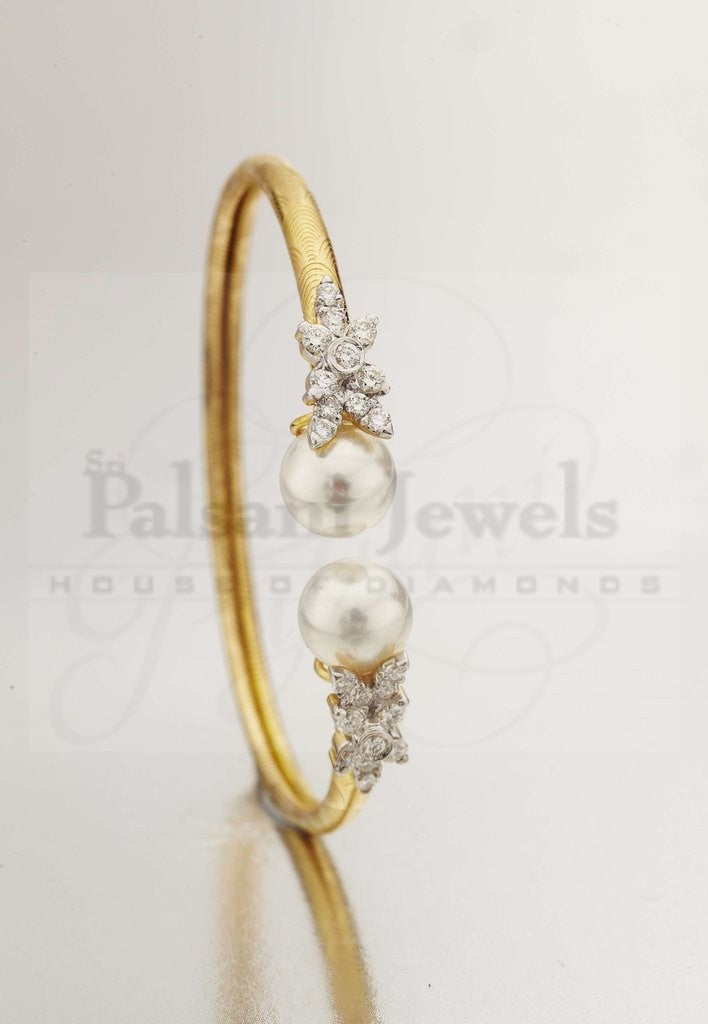 Two Pearl Diamond Bracelet