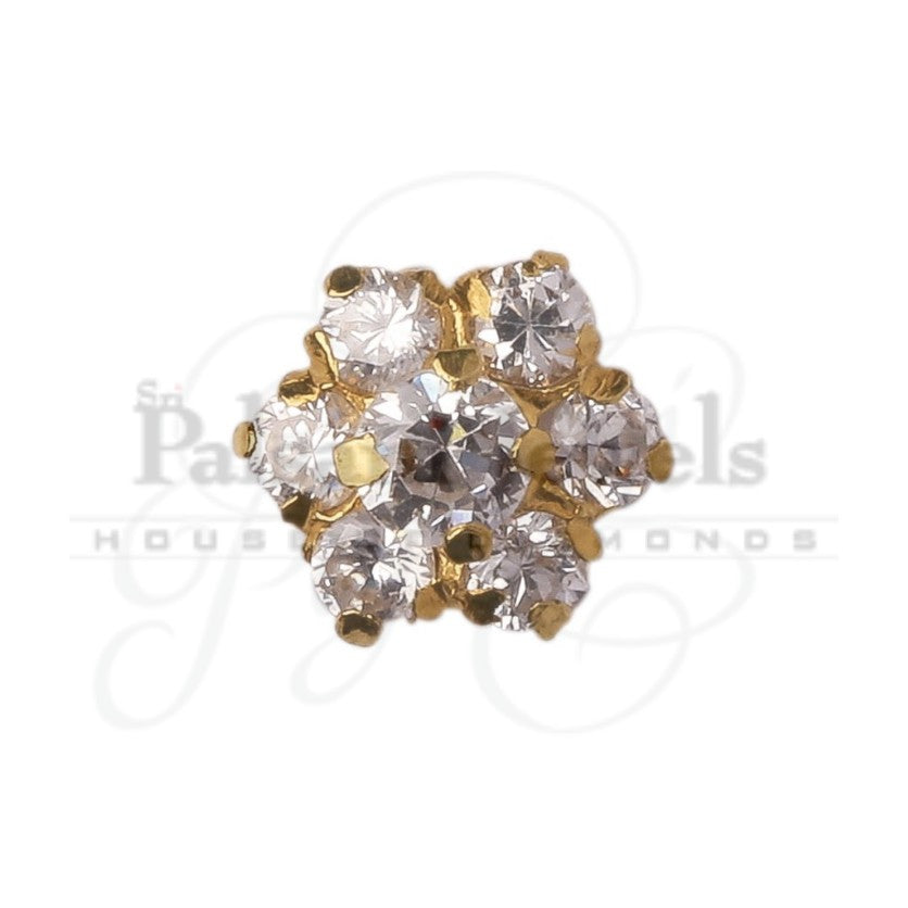 Seven Stone Flower Shaped Diamond Nose Pin