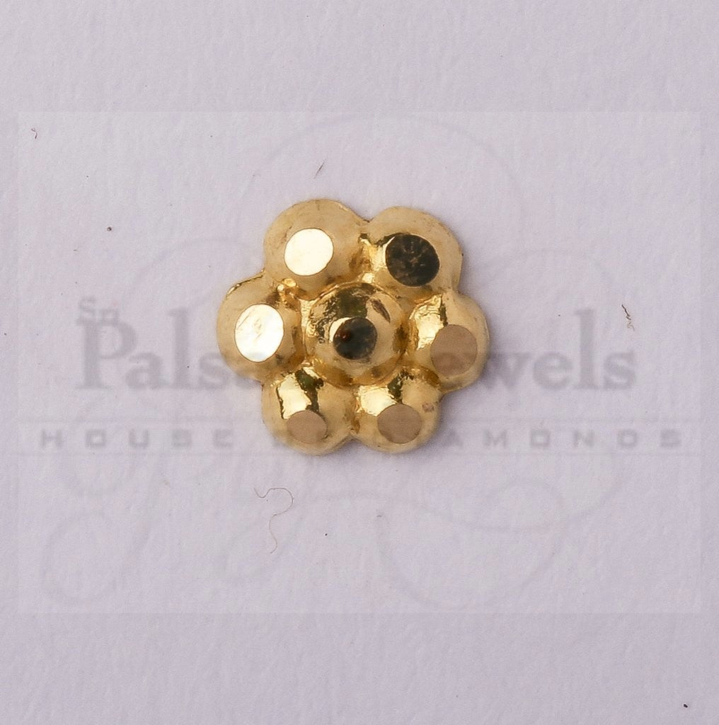 Six Petal Flower Gold Nose Pin