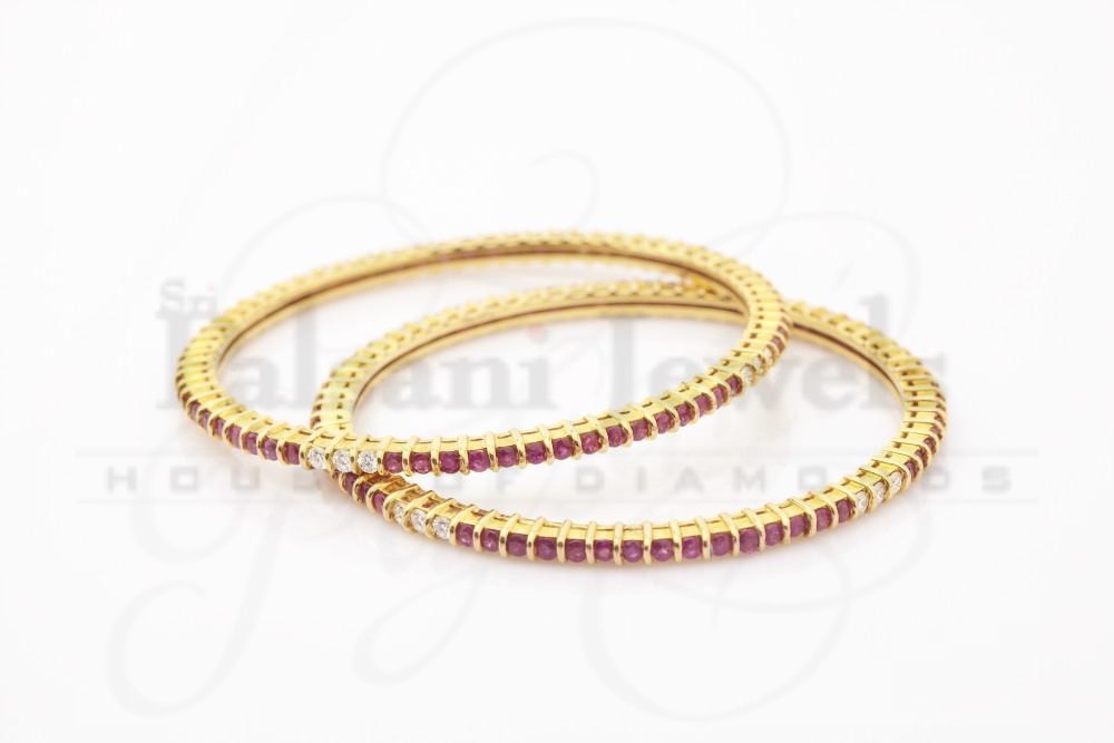 Budding Stone Diamond Bangles