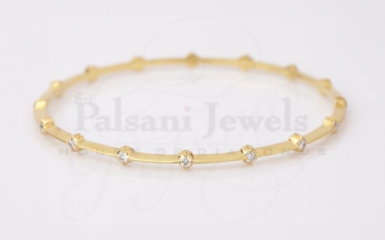 Single Circular Stone Diamond Bangles
