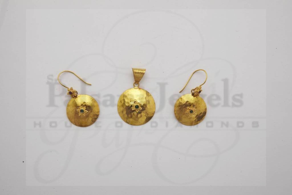 Lexine Beaten Gold Pendant