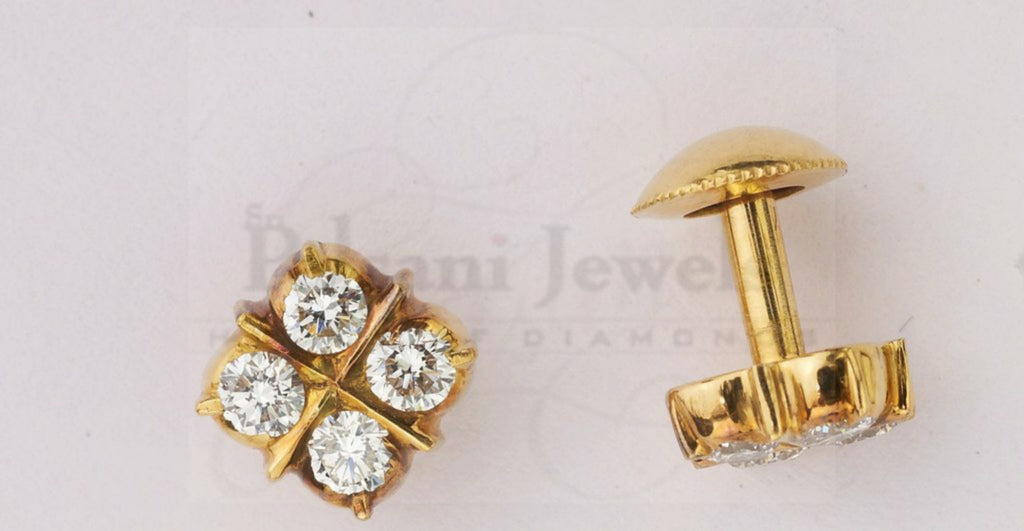 Cross Square Diamond Studs