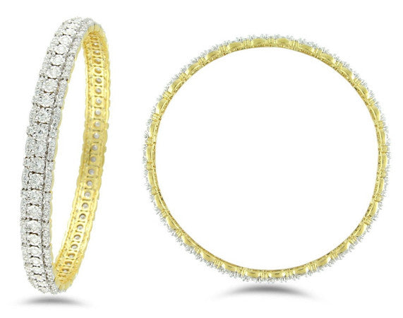 Chunky Stone Light Weight Diamond Bangles