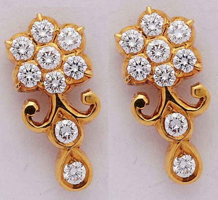 Glazing Bouquet Seven Stone Diamond Studs with Double Stone Drops