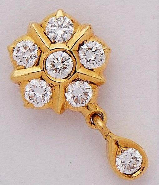 Radiant Flower Seven Stone Diamond Studs with Single Stone Drops