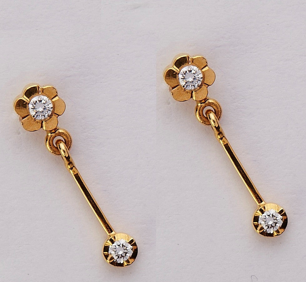 Dangling Drop Diamond Earrings