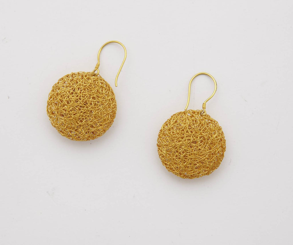 Perfect Circle Beaten Gold Earrings