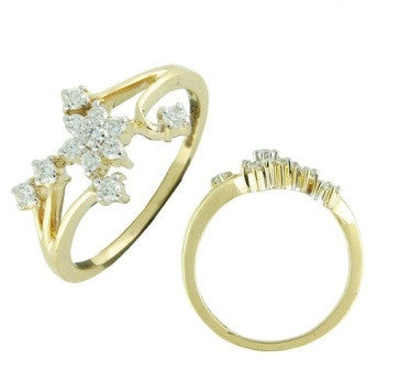String Flower Light Weight Diamond Ring