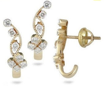 Blooming Flower Light Weight Diamond Earrings