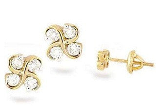 Double Wave Light Weight Diamond Earrings