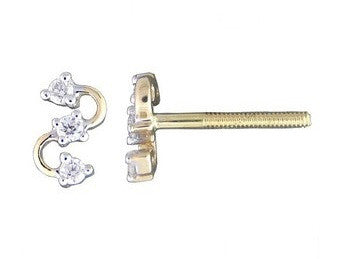 Trio S Stone Light Weight Diamond Earrings