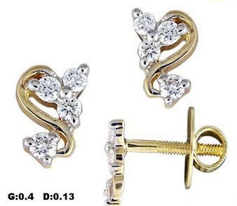 Curvy Wave Light Weight Diamond Earrings
