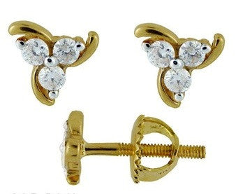 Floral Fan Light Weight Diamond Earrings