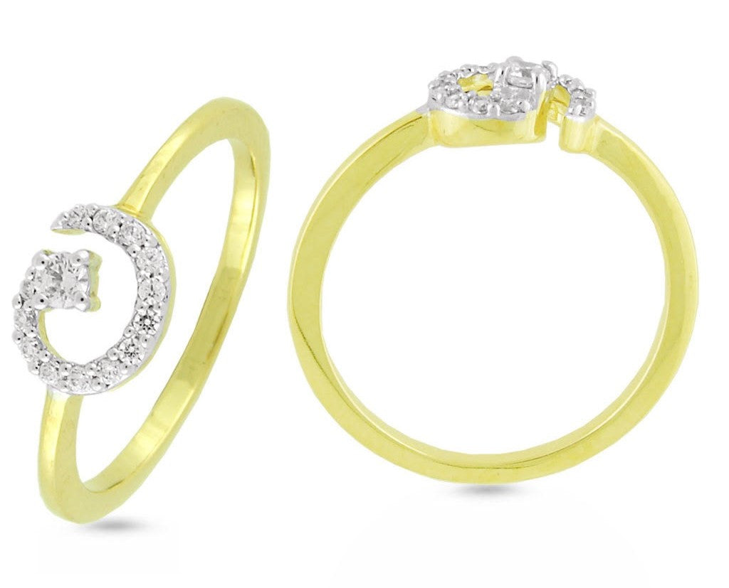 C Spiral Light Weight Diamond Ring