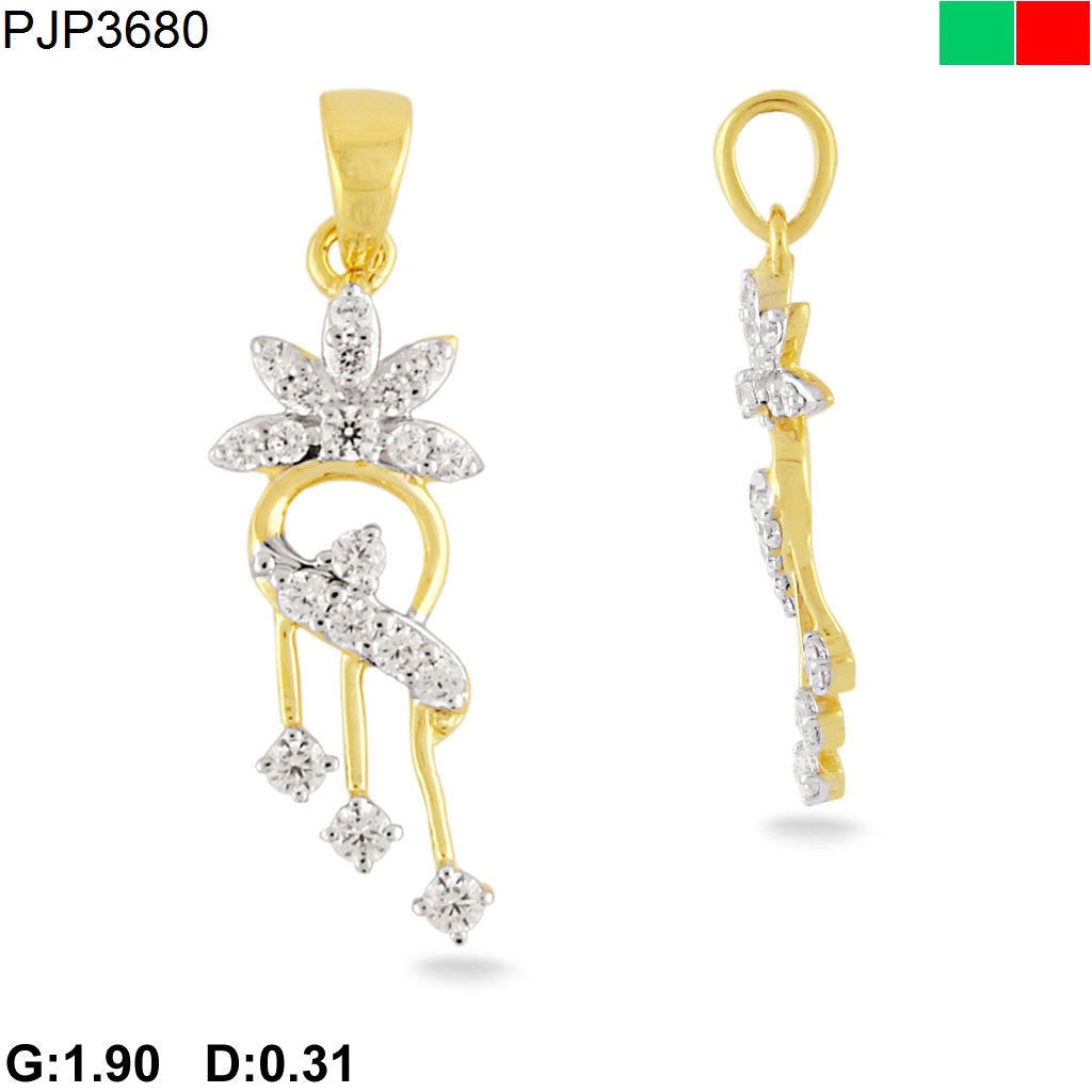 Ribbon Dangle Light Weight Diamond Pendant