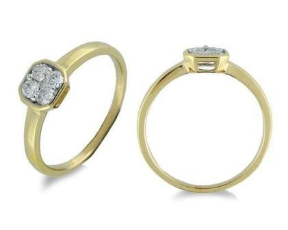 Delicate Square Light Weight Diamond Ring