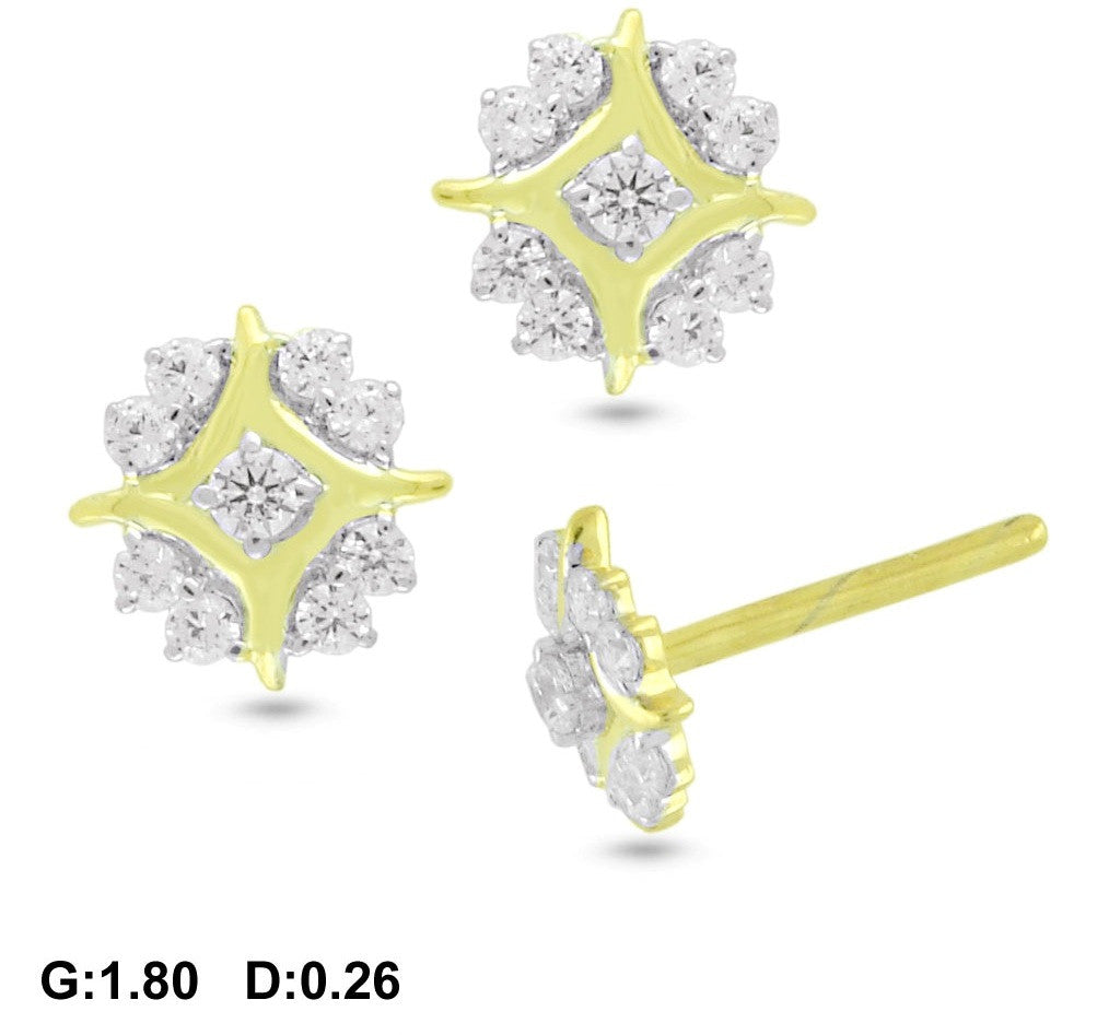 Center Perfect Light Weight  Diamond Earrings