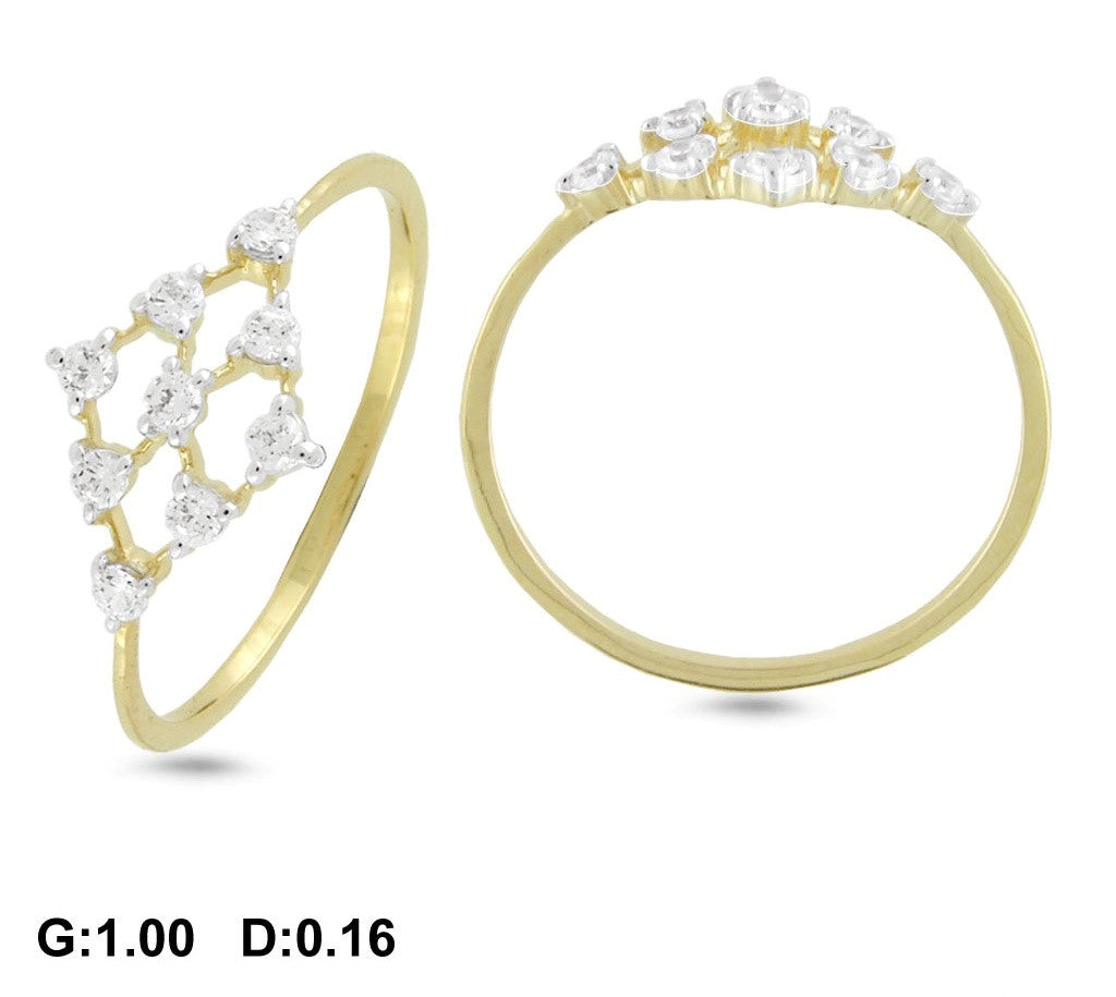 Cross Net Light Weight Diamond Ring