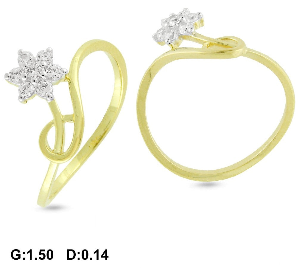 Pretty Floral Light Weight Diamond Ring