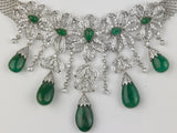 Oval Emerald Diamond Necklace